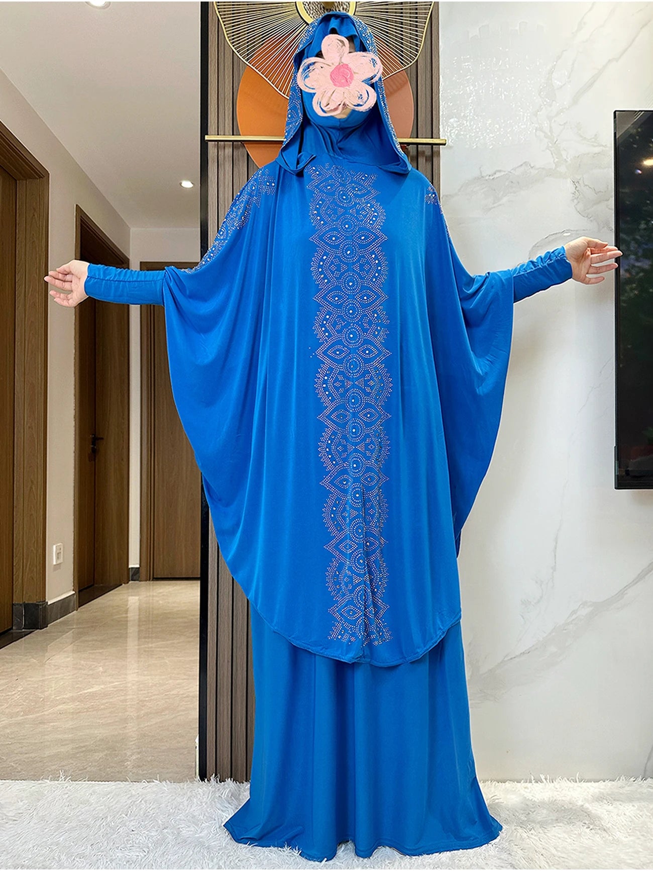 New Dubai Muslim Women's Prayer Set Hooded Hijab With the Long Skirt