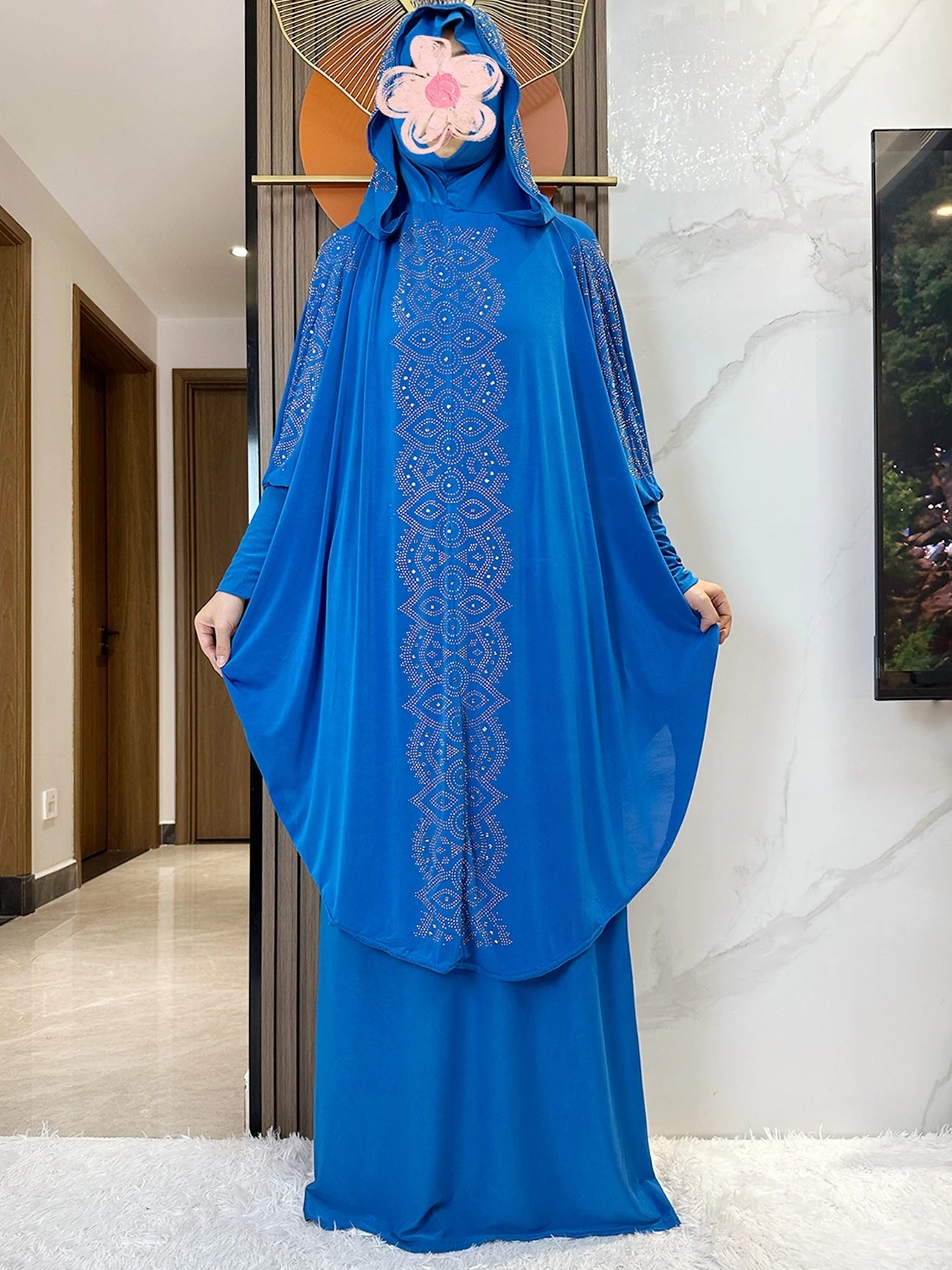 New Dubai Muslim Women's Prayer Set Hooded Hijab With the Long Skirt
