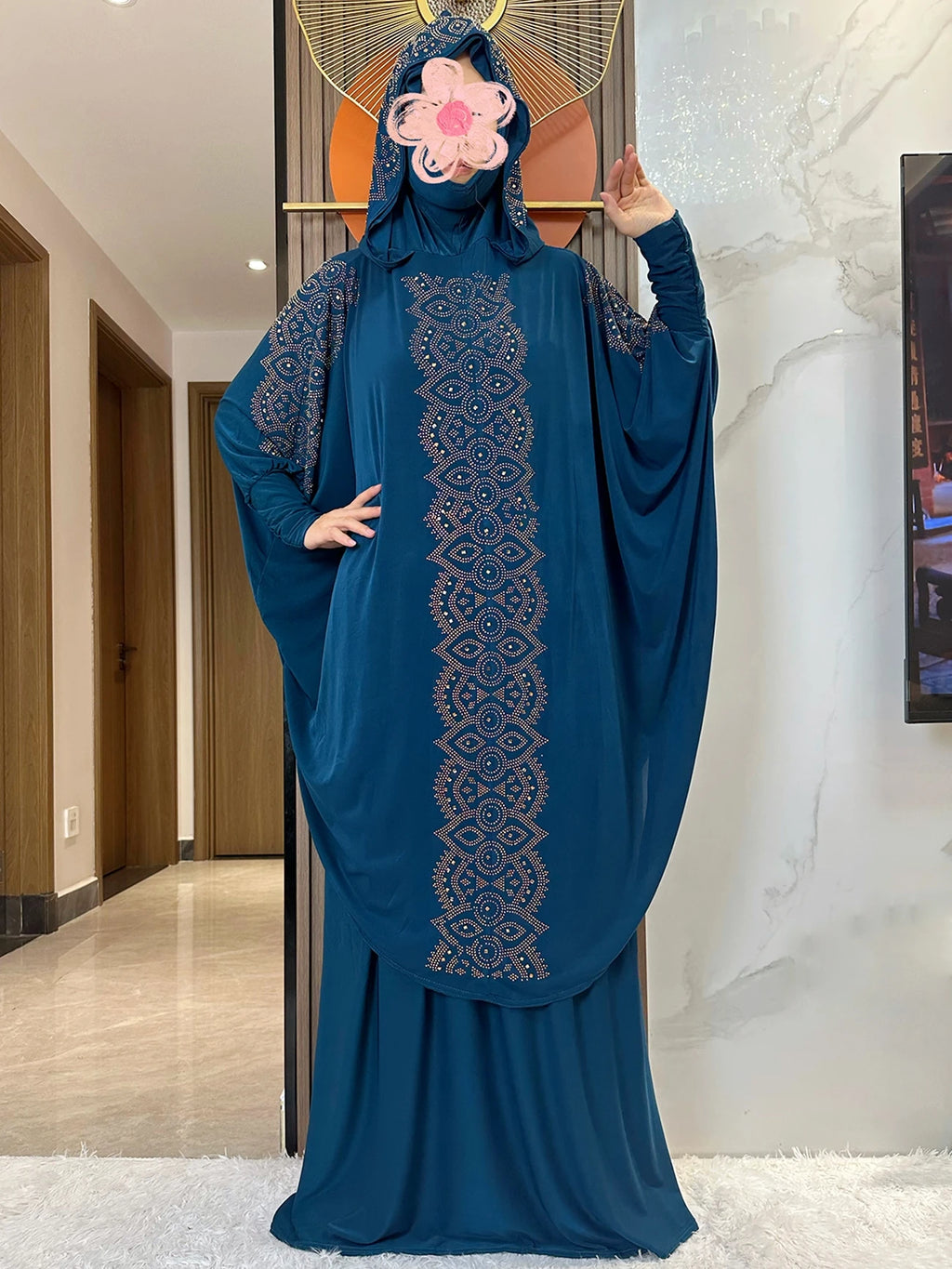 New Dubai Muslim Women's Prayer Set Hooded Hijab With the Long Skirt