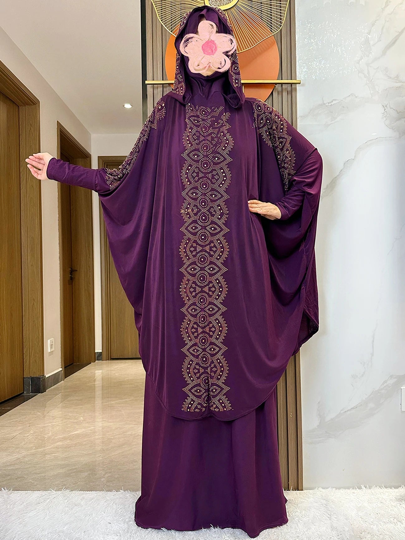 New Dubai Muslim Women's Prayer Set Hooded Hijab With the Long Skirt