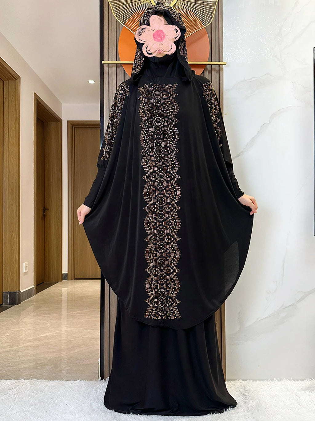 New Dubai Muslim Women's Prayer Set Hooded Hijab With the Long Skirt