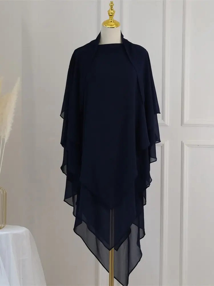 Ramadan Chiffon Khimar Abaya Niqab Turkey Arabic Muslim Hijab Islam Prayer Clothes For Women Djellaba Turban Musulmans Femme