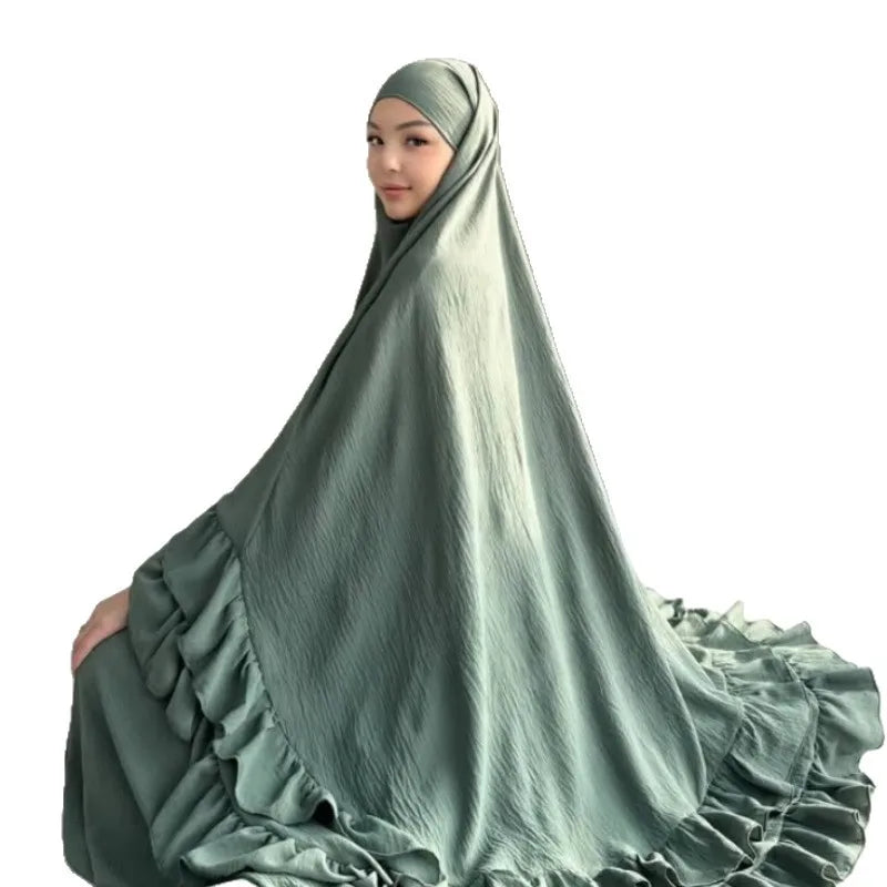 Eid Gebetskleid für Frauen, 2-teiliges Set, Langer Khimar, Muslimische Abaya
