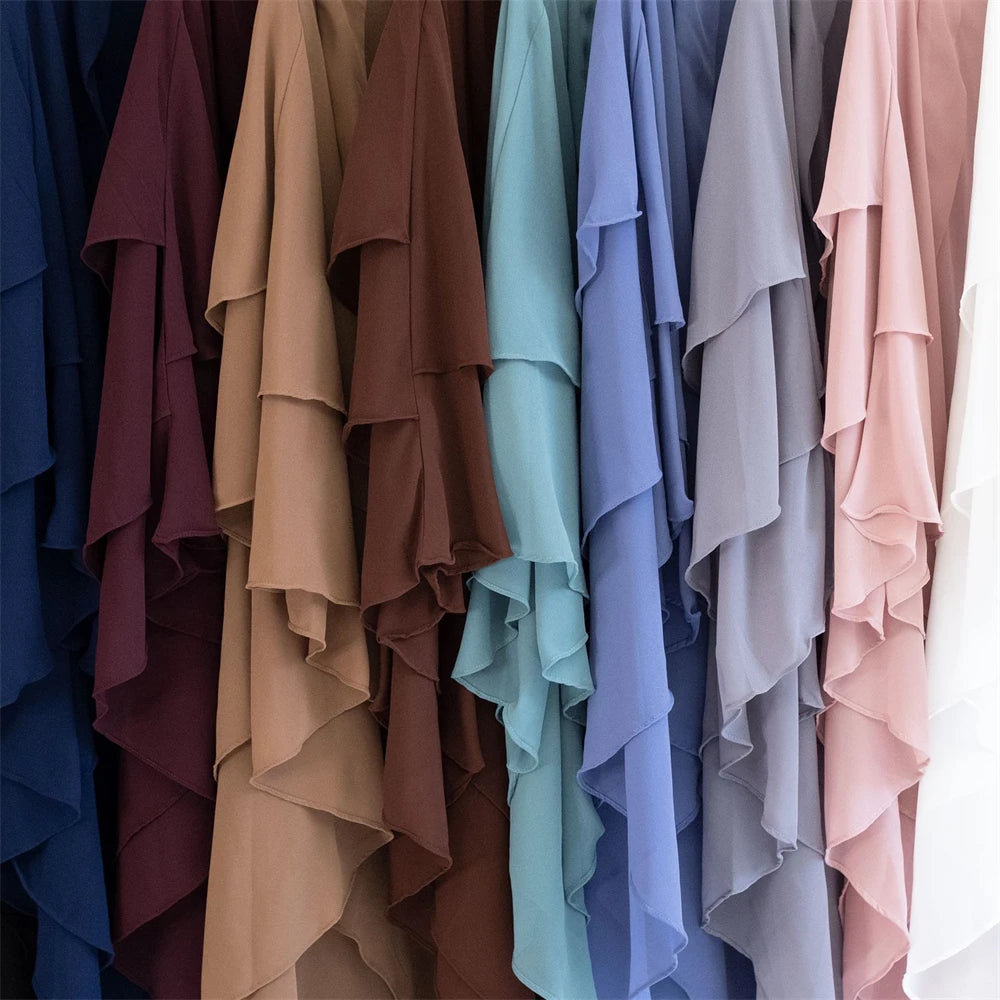 Ramadan Chiffon Khimar Abaya Niqab Turkey Arabic Muslim Hijab Islam Prayer Clothes For Women Djellaba Turban Musulmans Femme