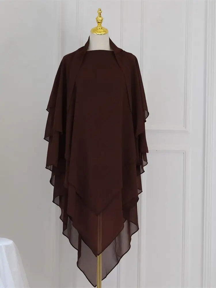 Ramadan Chiffon Khimar Abaya Niqab Turkey Arabic Muslim Hijab Islam Prayer Clothes For Women Djellaba Turban Musulmans Femme