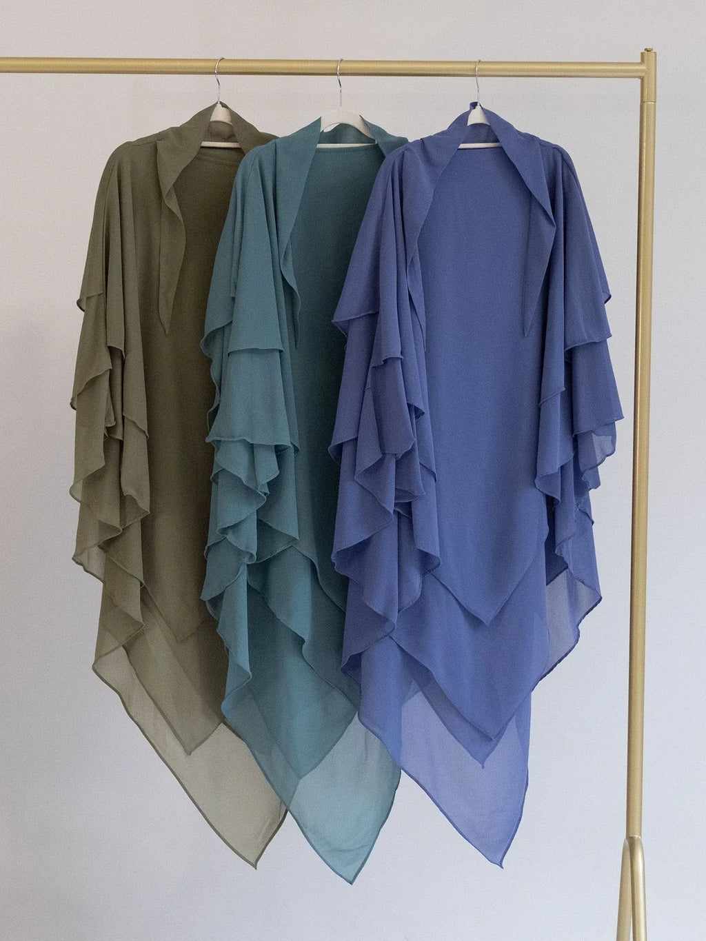 3 Layers Chiffon Long Khimar for Women Muslim Hijab Prayer Eid 2025 Hijabs Headscarf Shawl Veil Long Three-Layer Djellaba Niqab