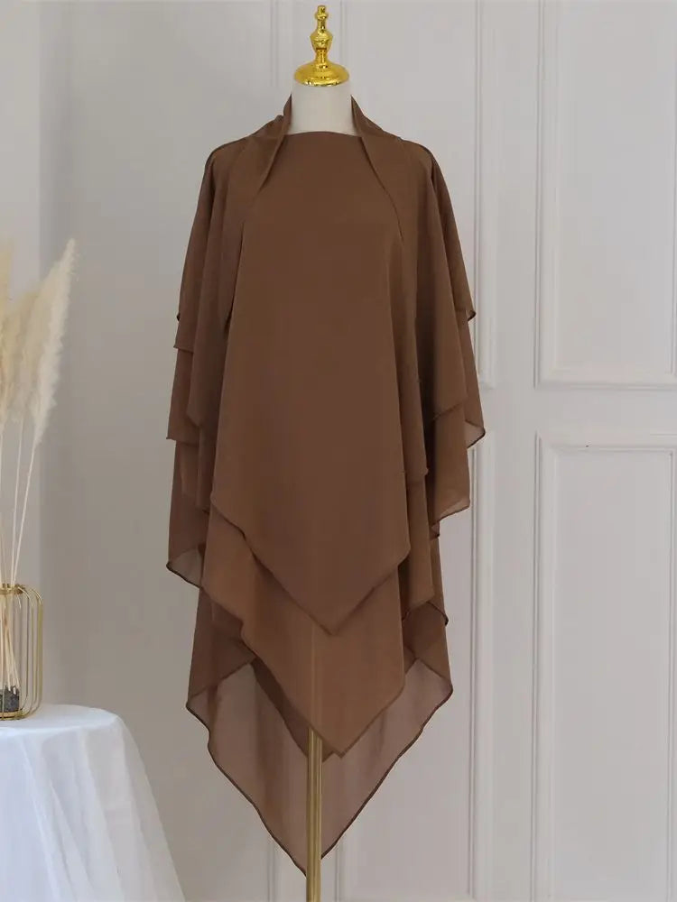 Ramadan Chiffon Khimar Abaya Niqab Turkey Arabic Muslim Hijab Islam Prayer Clothes For Women Djellaba Turban Musulmans Femme