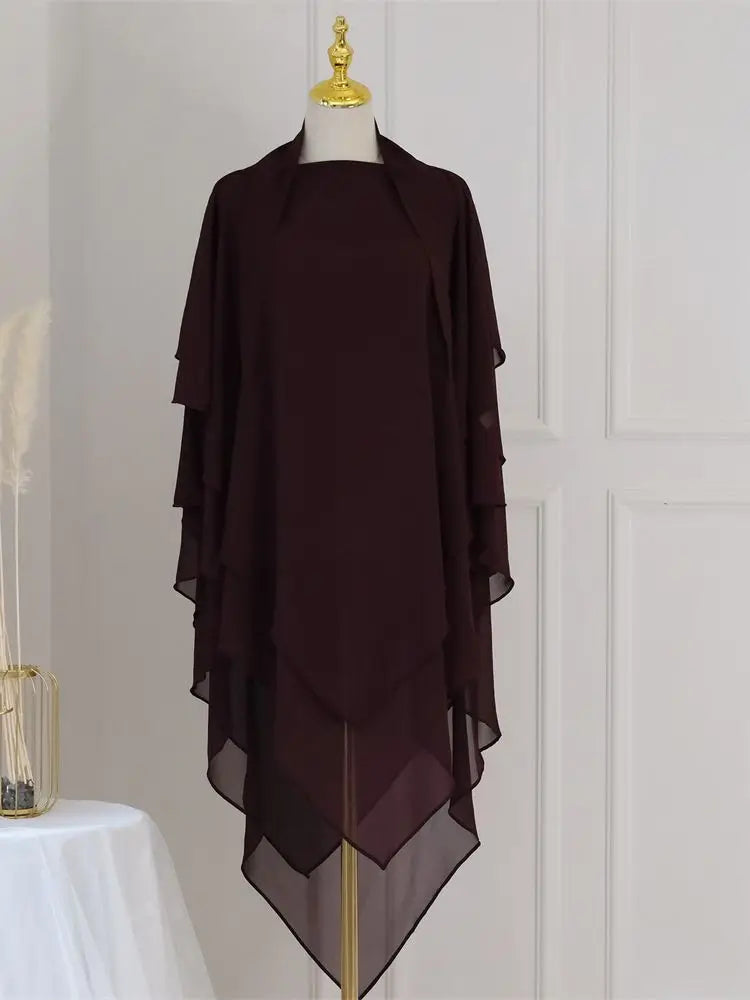 Ramadan Chiffon Khimar Abaya Niqab Turkey Arabic Muslim Hijab Islam Prayer Clothes For Women Djellaba Turban Musulmans Femme