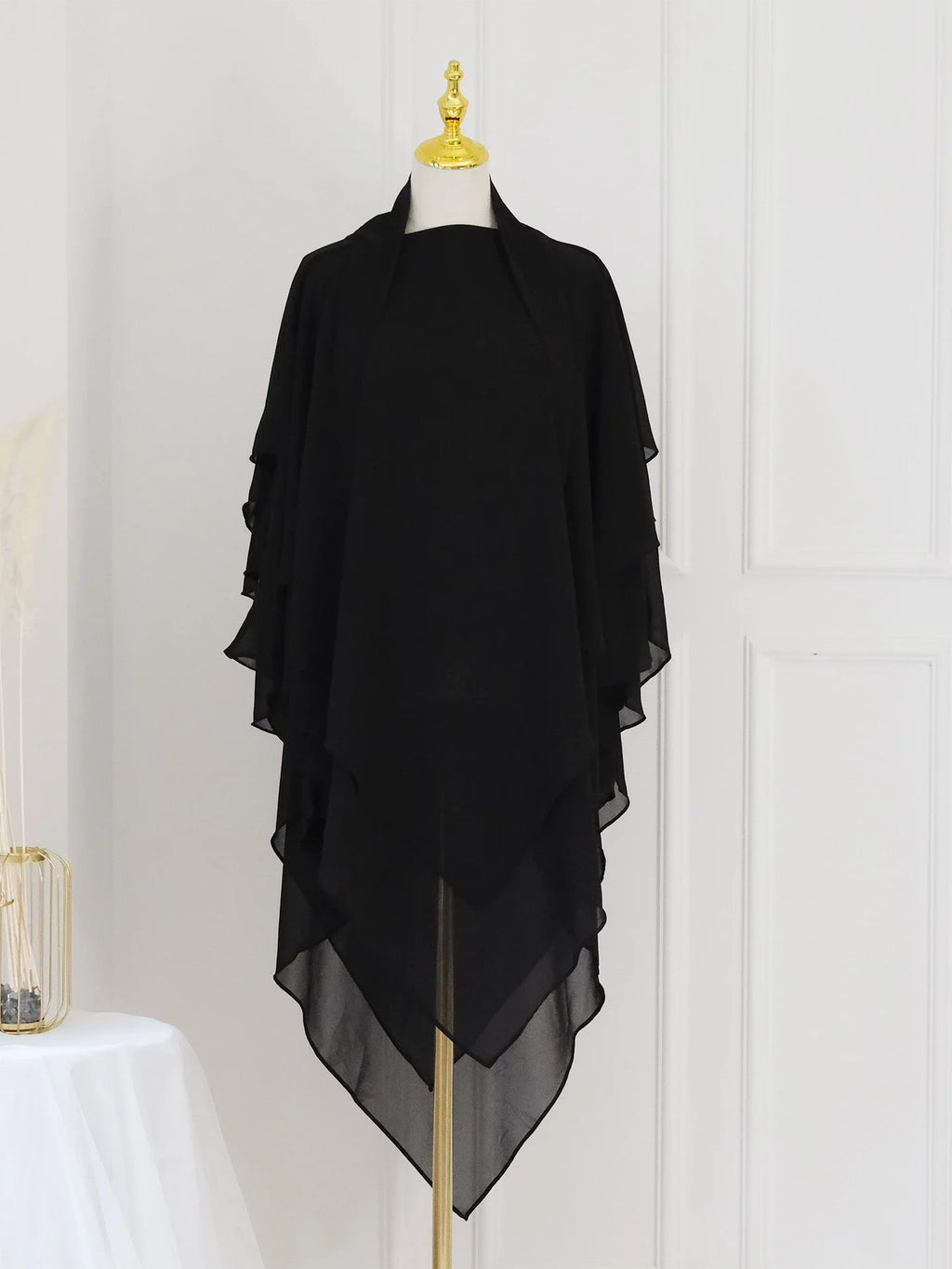 3 Layers Chiffon Long Khimar for Women Muslim Hijab Prayer Eid 2025 Hijabs Headscarf Shawl Veil Long Three-Layer Djellaba Niqab