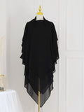 3 Layers Chiffon Long Khimar for Women Muslim Hijab Prayer Eid 2025 Hijabs Headscarf Shawl Veil Long Three-Layer Djellaba Niqab