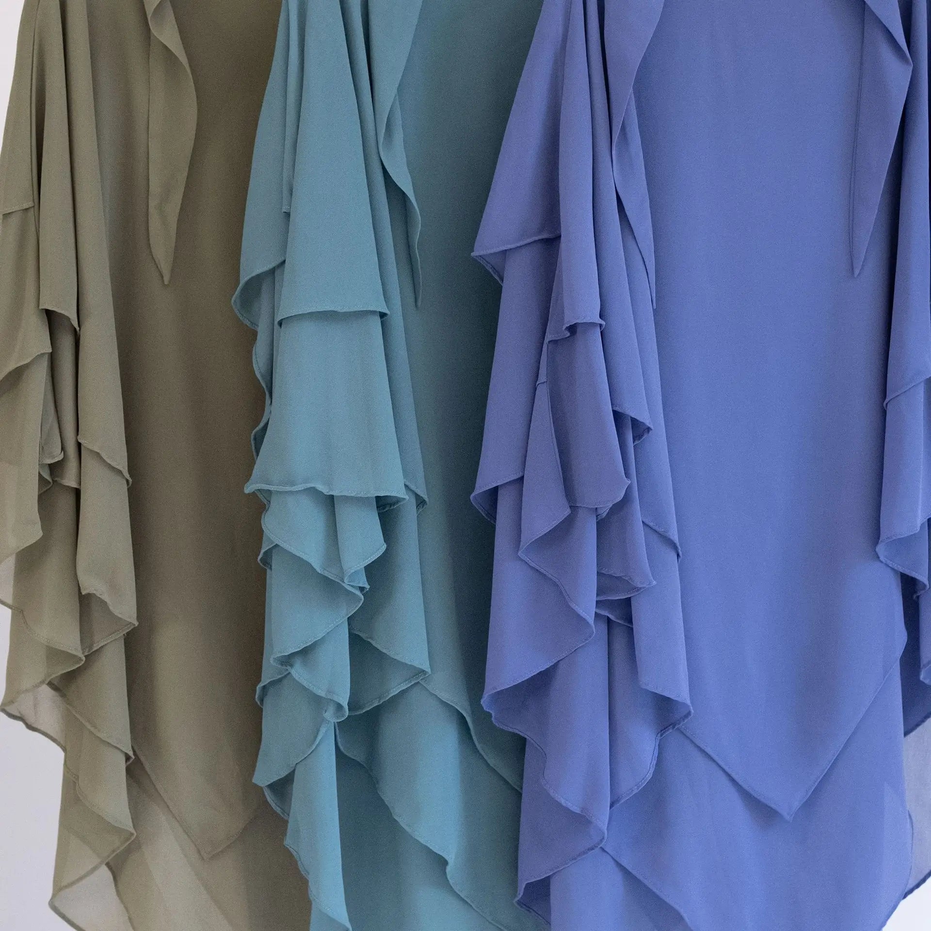 3 Layers Chiffon Long Khimar for Women Muslim Hijab Prayer Eid 2025 Hijabs Headscarf Shawl Veil Long Three-Layer Djellaba Niqab