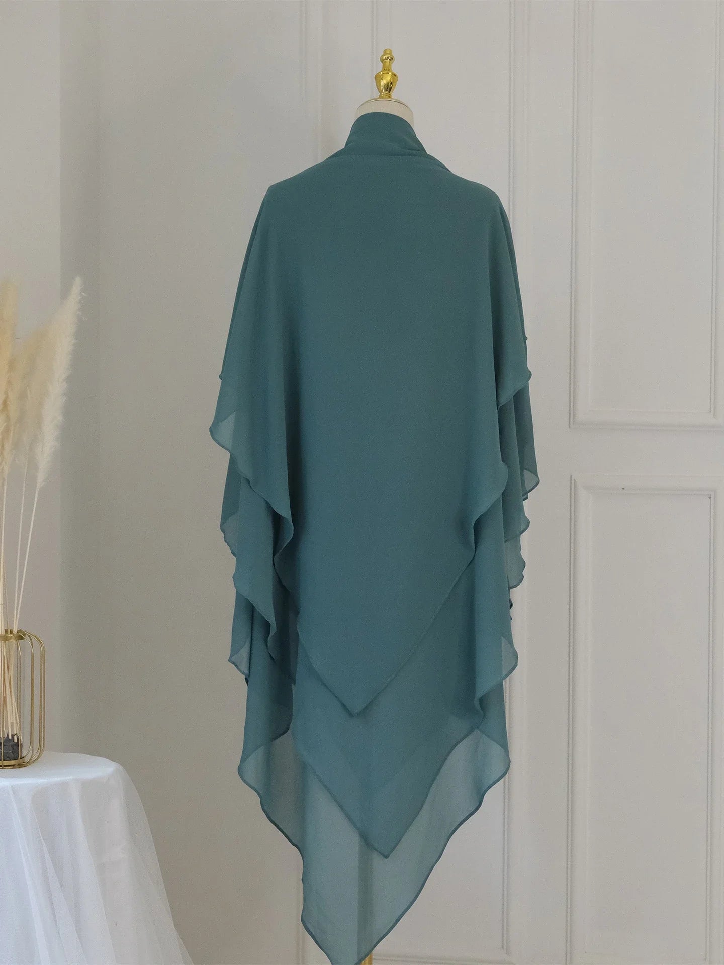 3 Layers Chiffon Long Khimar for Women Muslim Hijab Prayer Eid 2025 Hijabs Headscarf Shawl Veil Long Three-Layer Djellaba Niqab
