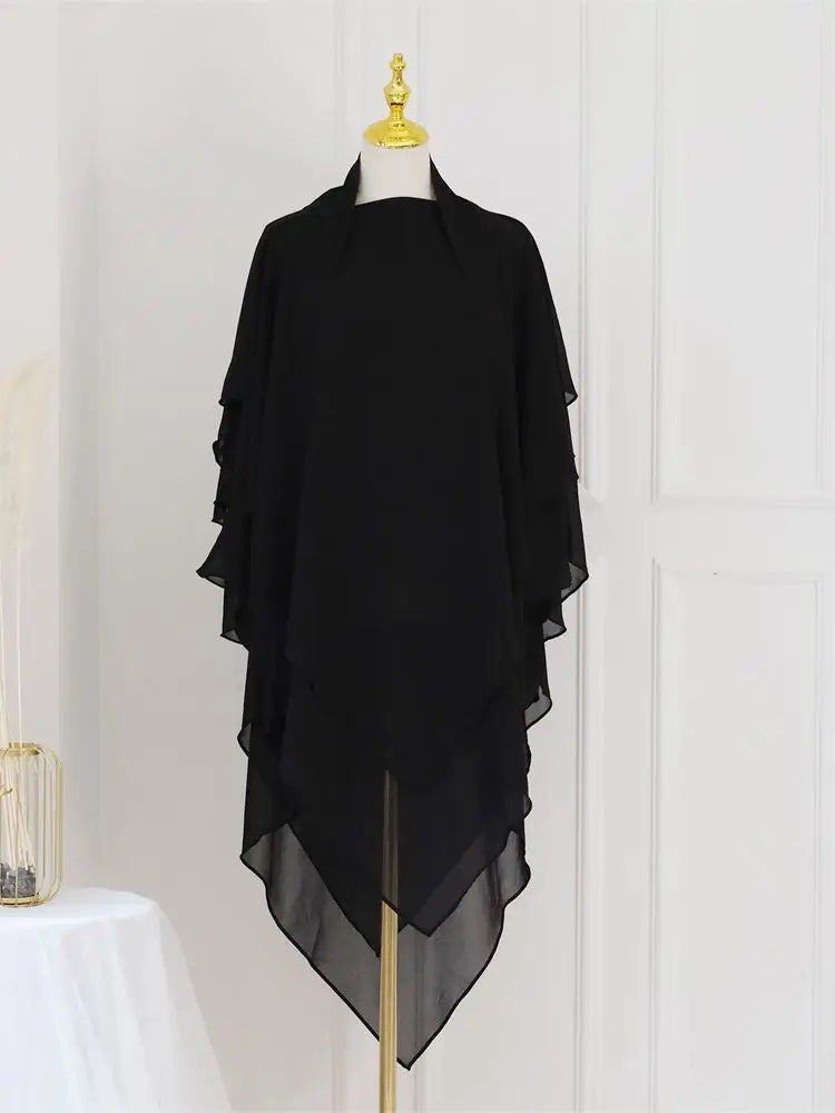 Ramadan Chiffon Khimar Abaya Niqab Turkey Arabic Muslim Hijab Islam Prayer Clothes For Women Djellaba Turban Musulmans Femme