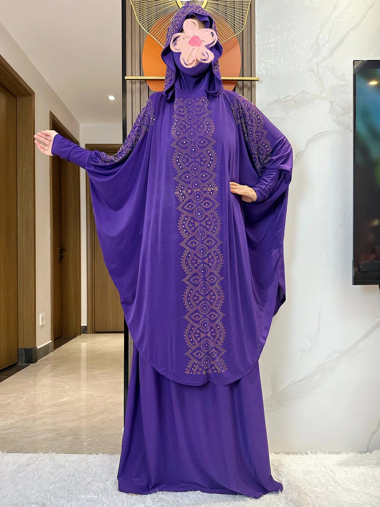 New Dubai Muslim Women's Prayer Set Hooded Hijab With the Long Skirt