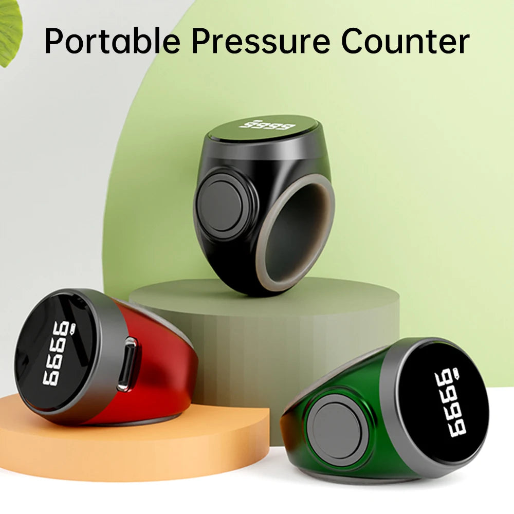 Smart Tasbih Tally Counter Digital Electronic Finger Ring Tally Counter Muslims Tasbeeh Zikr Ring Prayer Counter Type-C Charge