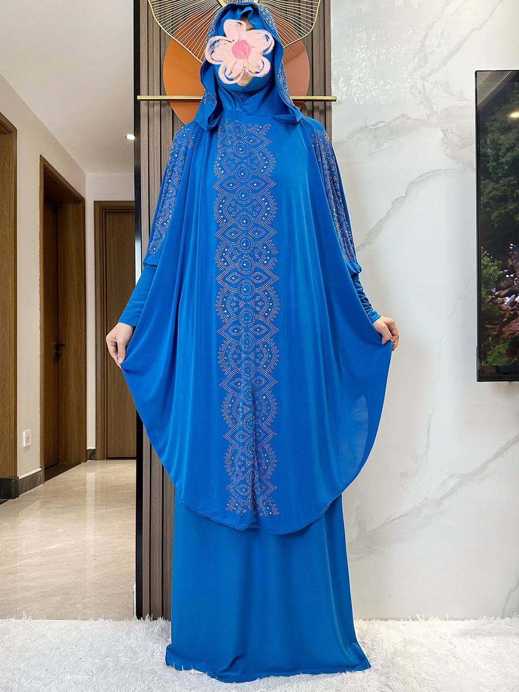 New Dubai Muslim Women's Prayer Set Hooded Hijab With the Long Skirt